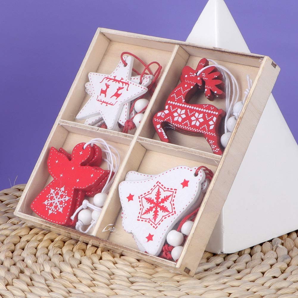 12pcs Christmas Tree Hanging Pendants - Okuyonic Pentacle Elk Snowman Ornaments for Holiday Decor, Party & Gift Giving | Perfect for Xmas Tree, Home, Office & Festive Celebrations