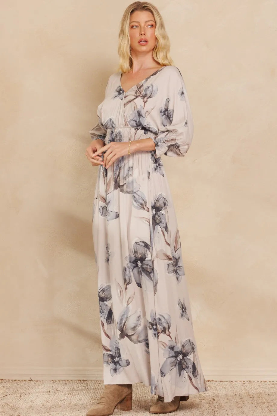 Floral Open Back Maxi Dress for Women - Summer Beach Wedding Resort Vacation Dress, Perfect for Tropical Getaways & Boho Chic Outfits