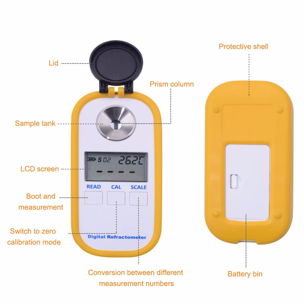 Premium Digital Coffee Refractometer - Accurate Brix & TDS Meter for Coffee, Sugar Drinks Density Measurement | Professional Coffee Concentration Tester for Brewing, Roasting & Barista Use