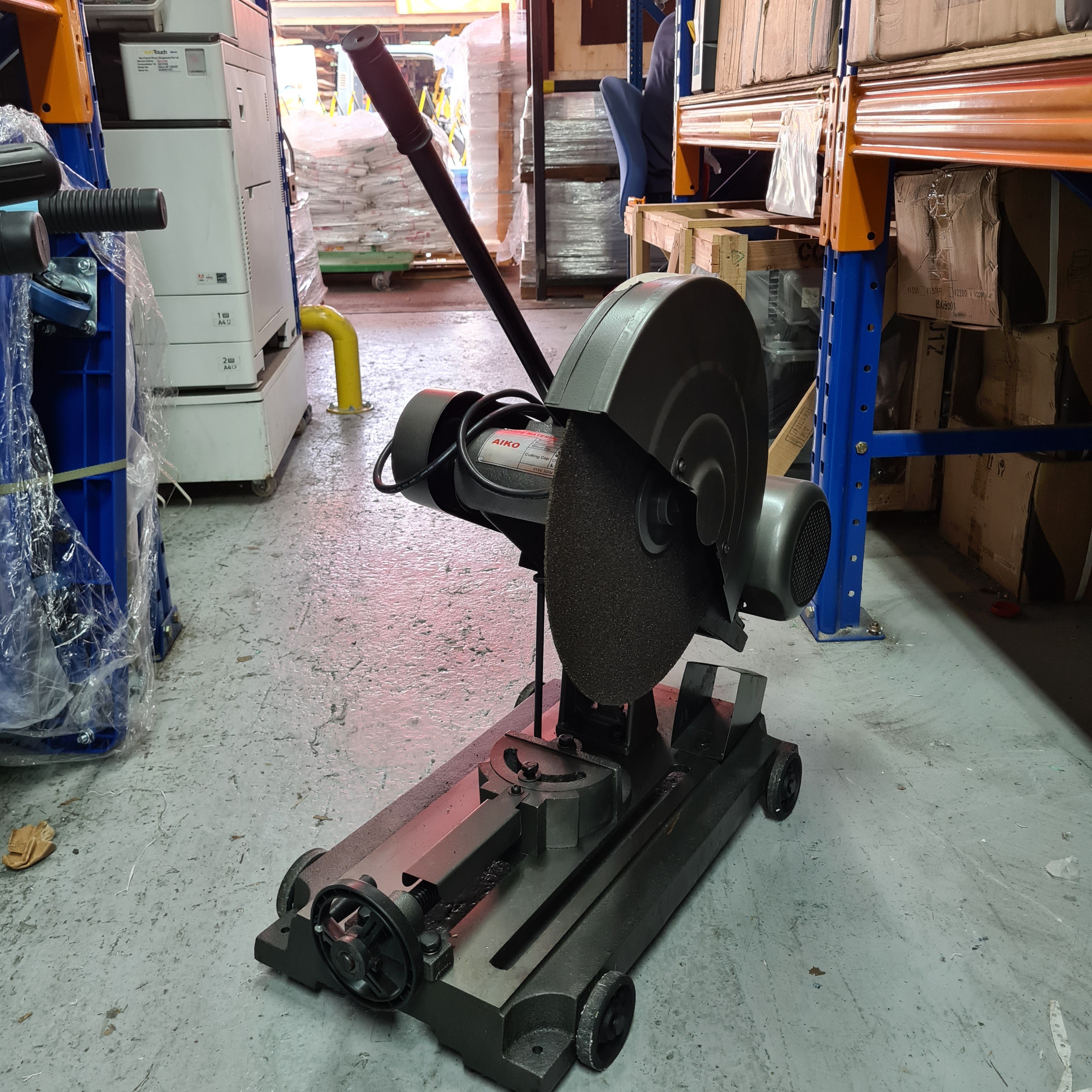 Aiko J3G 400HG 16-Inch 4HP 3-Phase Belt Cutting Machine - With/Without Motor Option - Industrial Metal & Wood Cutting for Workshops & Factories
