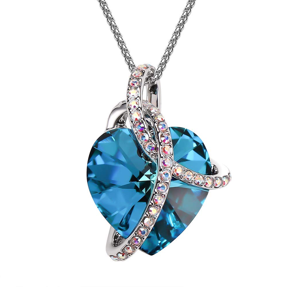 ZIOZIA Women's Swarovski Crystal Heart Pendant Necklace - Elegant Love Heart Chain Jewelry for Girls, Girlfriend & Mom - Perfect for Valentine's Day, Birthday & Anniversary Gifts