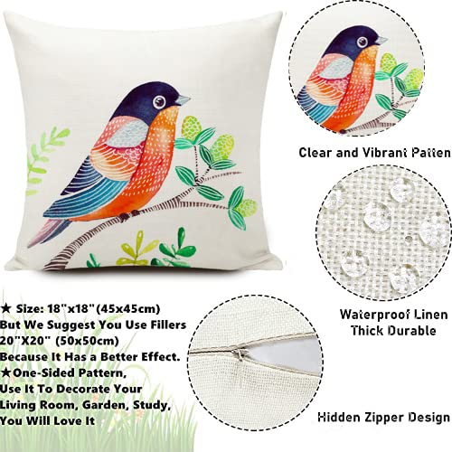 Waterproof Outdoor Pillow Covers 18x18 Inch - Set of 4 for Patio, Garden & Sofa Decor