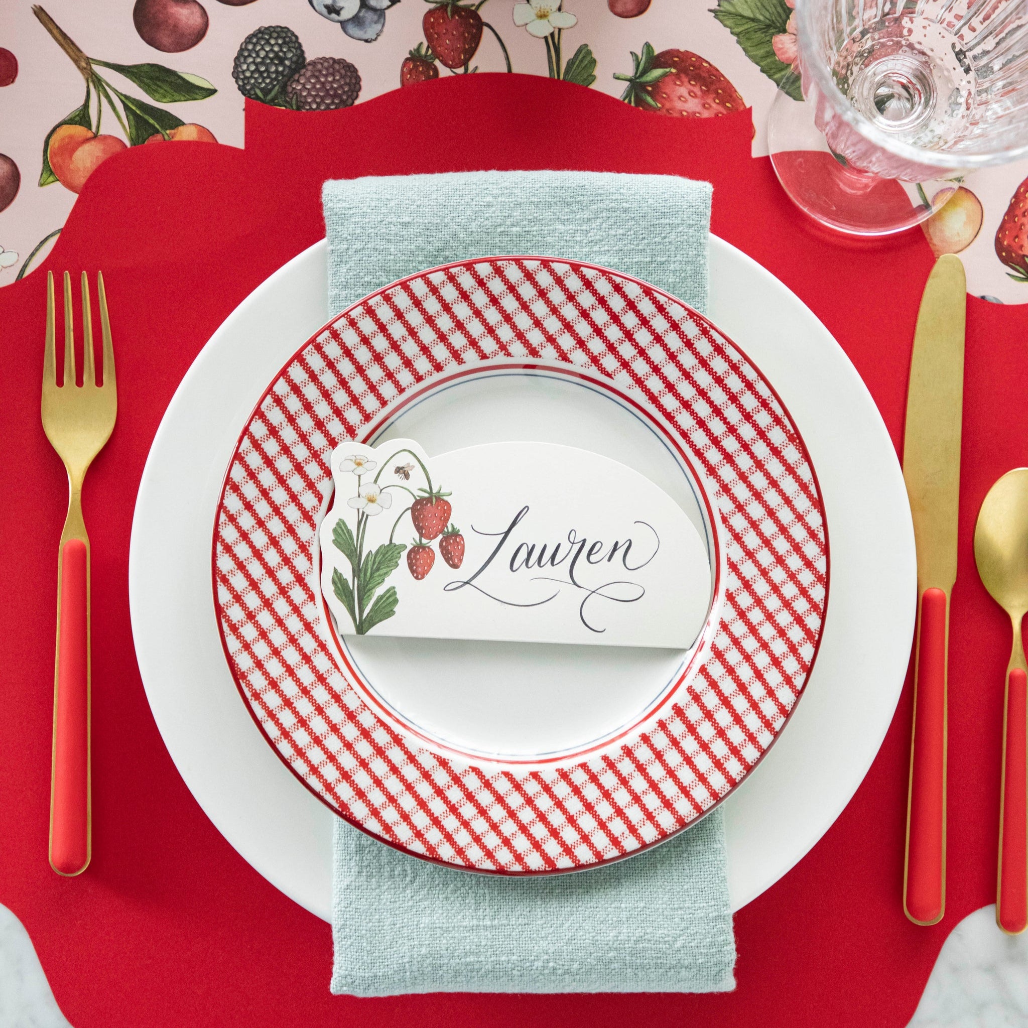 Elegant Red French Frame Die-Cut Placemat for Dining Table Decor – Perfect for Dinner Parties, Holiday Gatherings & Home Styling