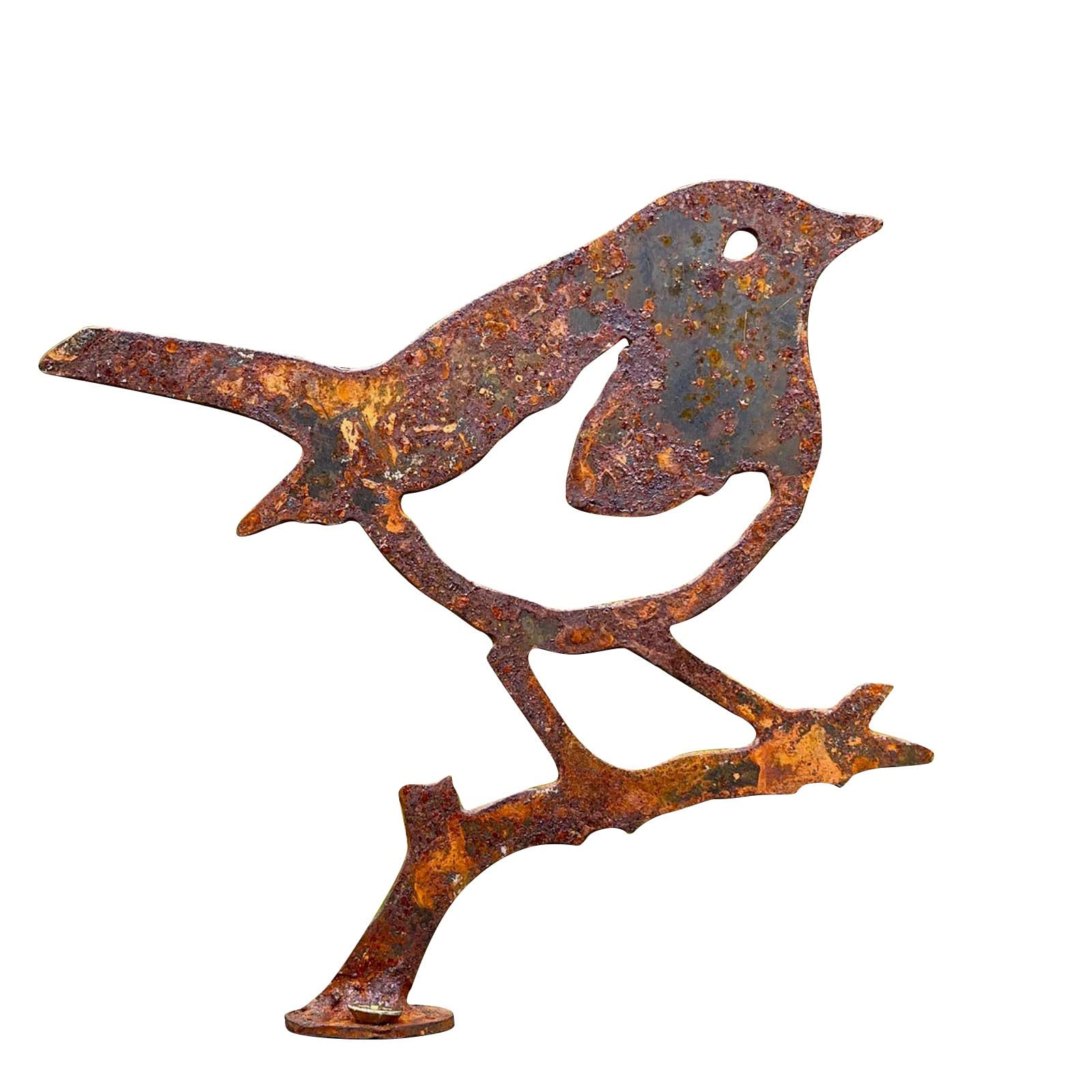 Rustic Metal Robin Bird Silhouette Garden Fence Topper - Handcrafted Rusty Patina Yard Art for Outdoor Decor, Bird Lover Gift, Farmhouse & Cottage Style Garden Ornament | Perfect for Garden Fencing, Patio Decor, and Backyard Landscaping