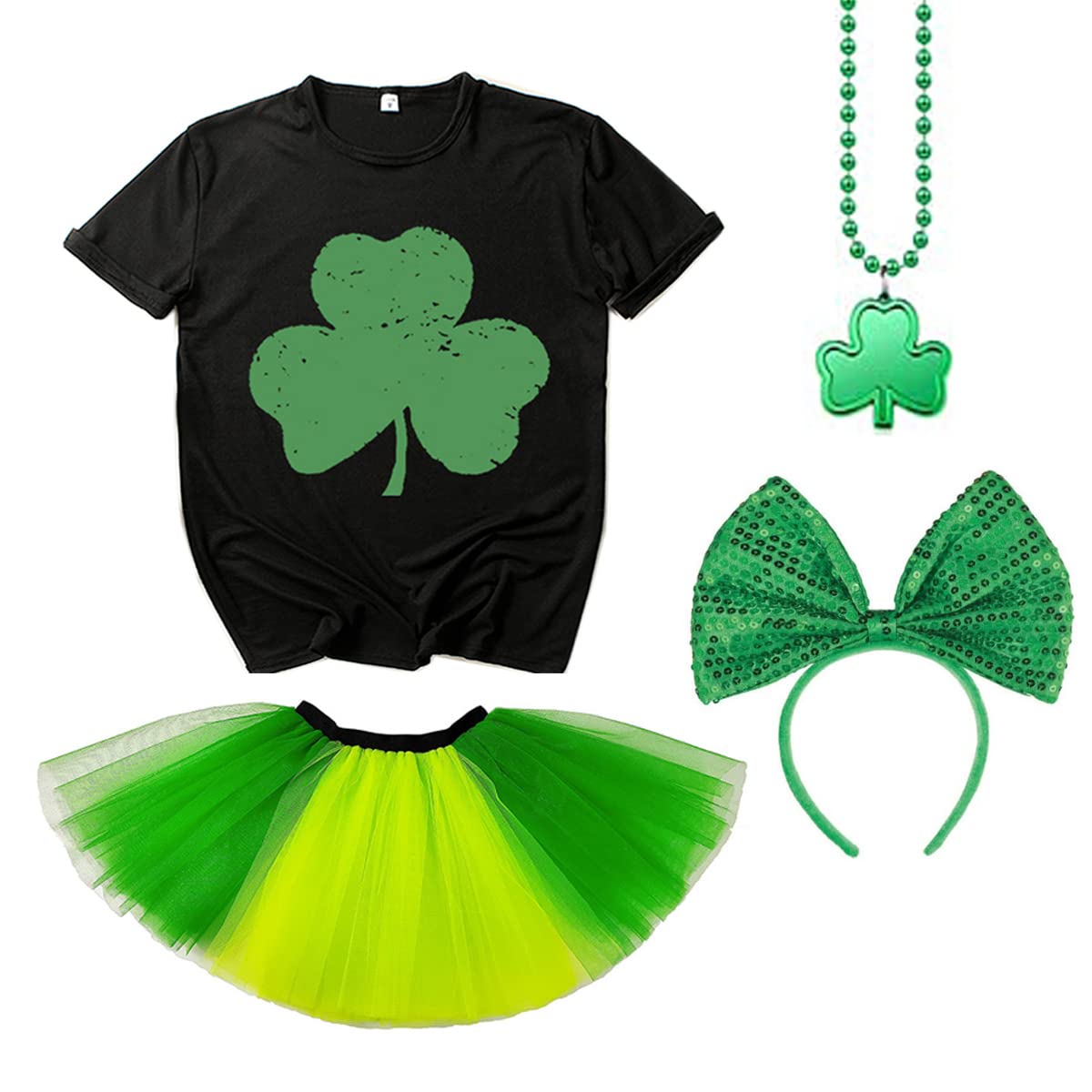 Colorful Mardi Gras Masquerade Party Costume Set for Women - Tutu Skirt with Feather Headband & Necklace - Perfect for Carnival, Halloween, Cosplay and Themed Parties