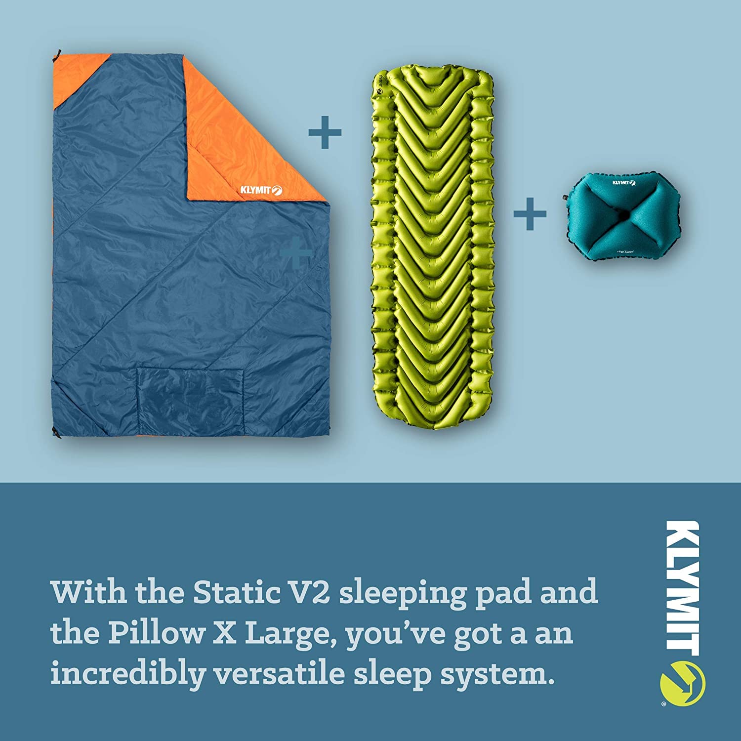 Klymit Versa Packable Camping Blanket & Comforter - Lightweight, Water-Resistant Outdoor Blanket for Hiking, Picnics, Travel and Emergency Survival Gear