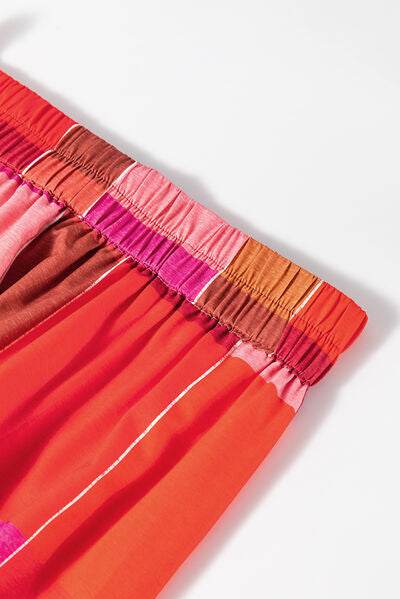 Stylish Color Block Elastic Waist Maxi Skirt for Women - Comfortable Flowy Long Skirt for Summer, Beach, Vacation & Casual Outfits