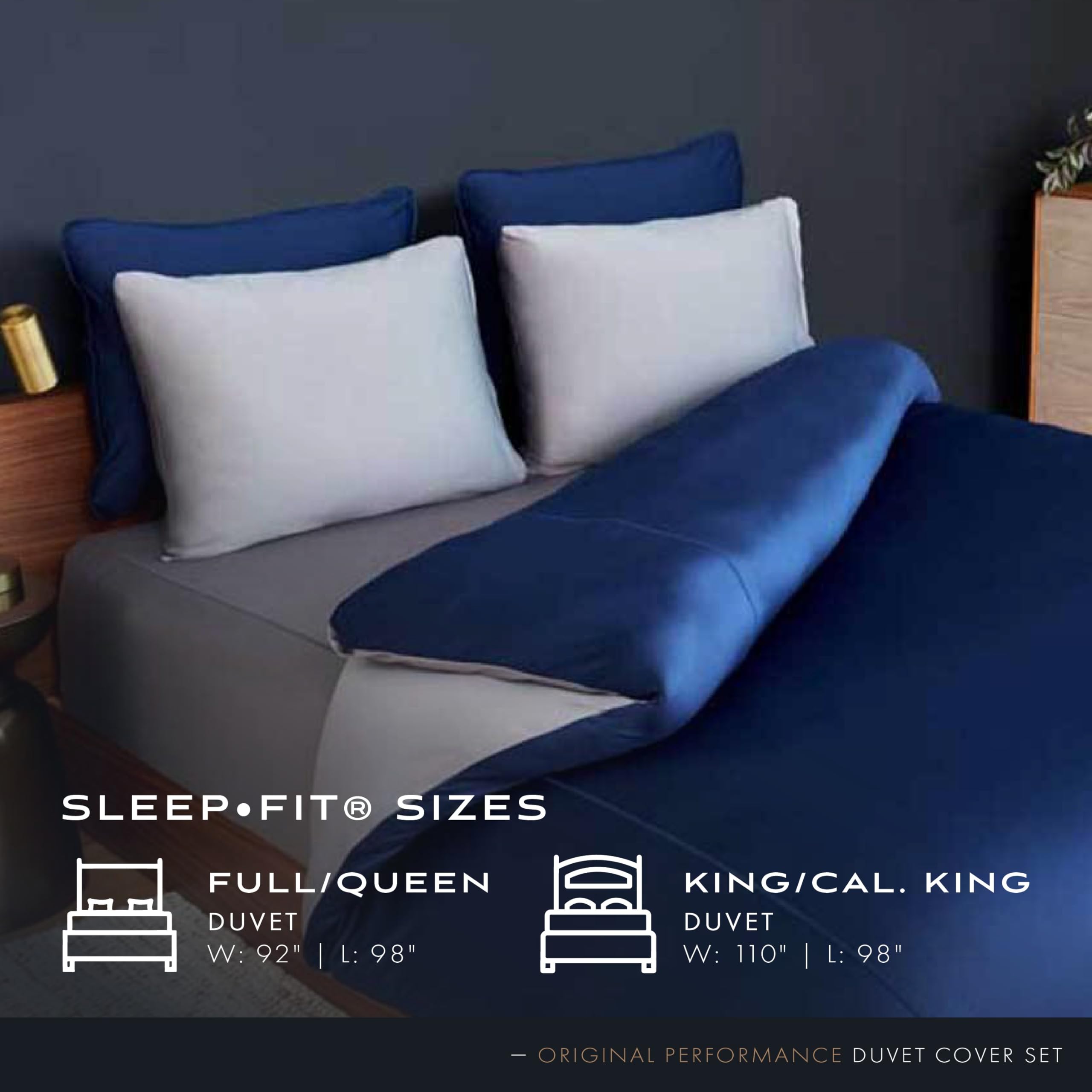 SHEEX Cooling Duvet Cover Set - Full/Queen with Pillow Shams for Bedroom Comfort