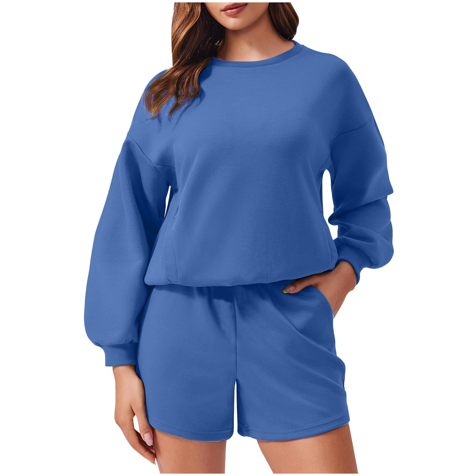 Women's 2-Piece Lounge Set - Oversized Hoodie & Sweat Shorts Comfy Casual Sweatsuit | Fall Fashion 2024 | Perfect for Relaxing at Home, Running Errands & Teen Outfits