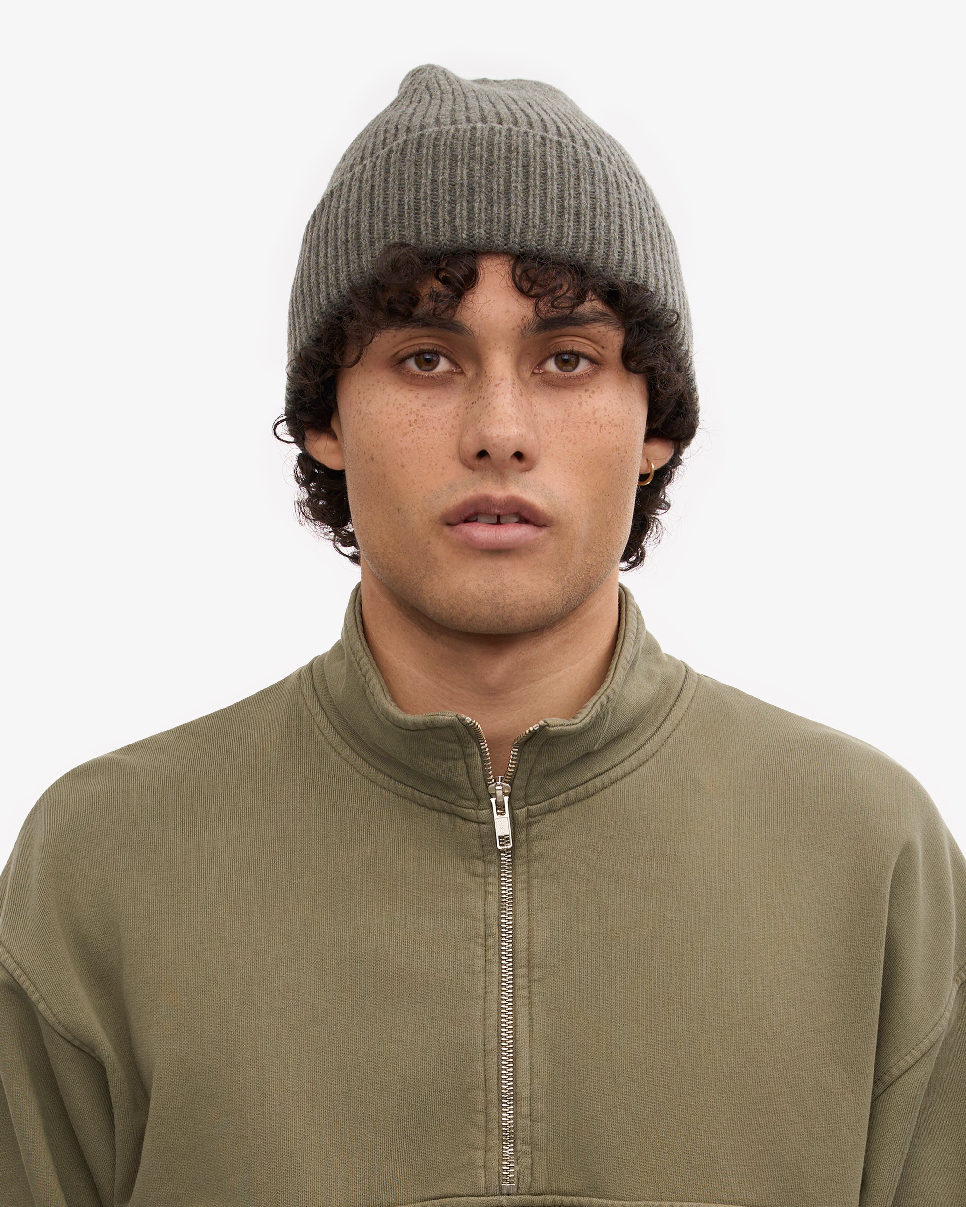 Premium Merino Wool Beanie for Men & Women - Soft Winter Hat in Dusty Olive - Warm Knit Cap for Skiing, Hiking & Outdoor Activities