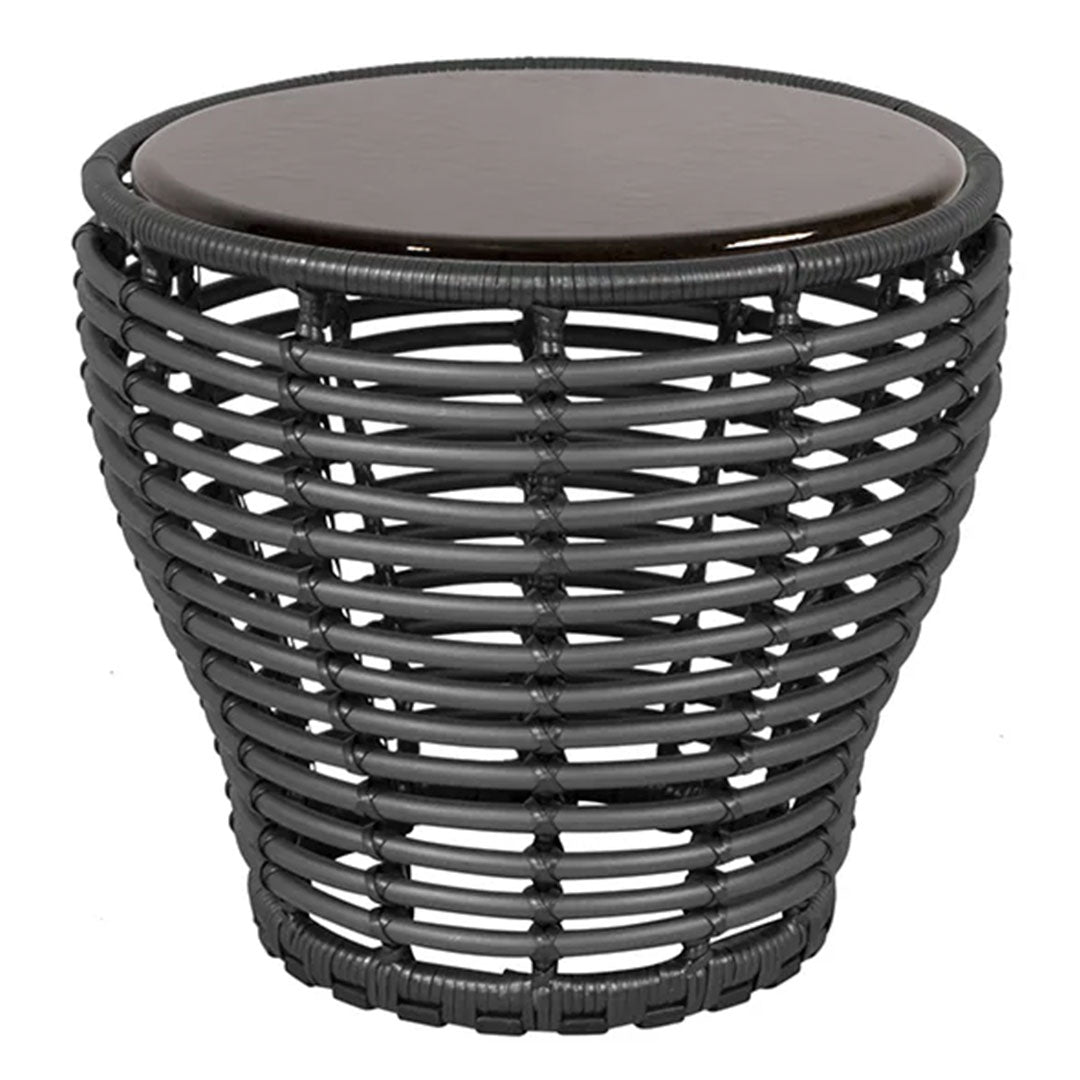 Outdoor Wicker Coffee Table - Small Rattan Side Table for Patio, Garden, Balcony & Porch - Perfect for Relaxing with Coffee or Drinks