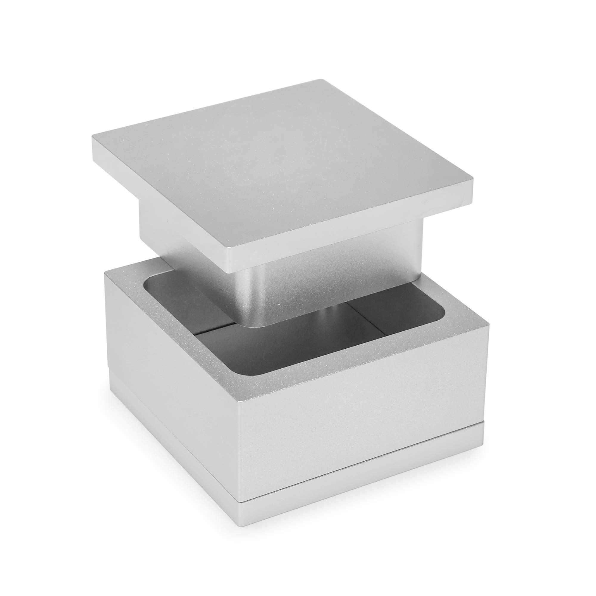 6061 Aluminum Pre-Press Mold (2.5x2.5 Inches, Silver) - High-Quality DIY Crafting & Jewelry Making Tool for Resin, Clay, and Soap Molds