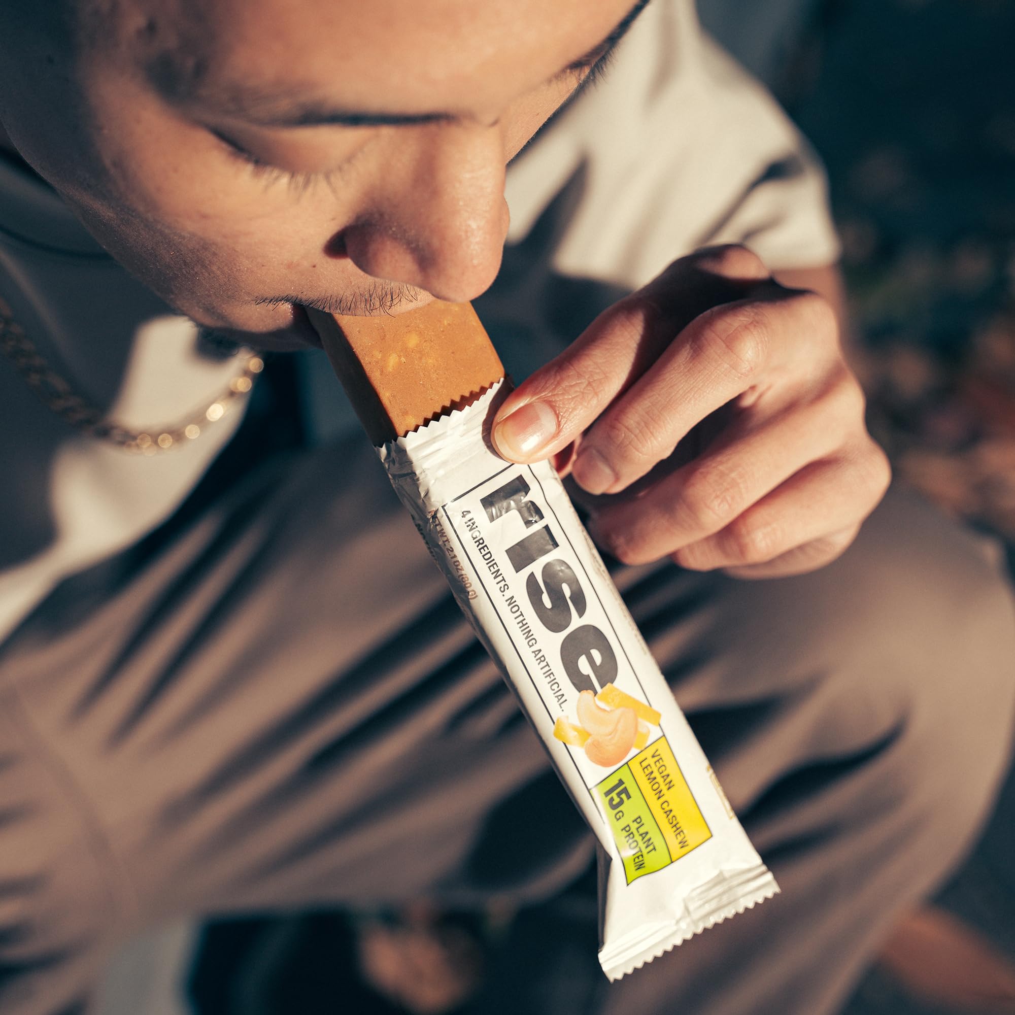 Rise Vegan Lemon Cashew Pea Protein Bar - 15g Plant-Based Protein, Non-GMO, Gluten & Soy Free, 3 Whole Food Ingredients | Healthy Breakfast Snack, Post-Workout Recovery, On-the-Go Nutrition