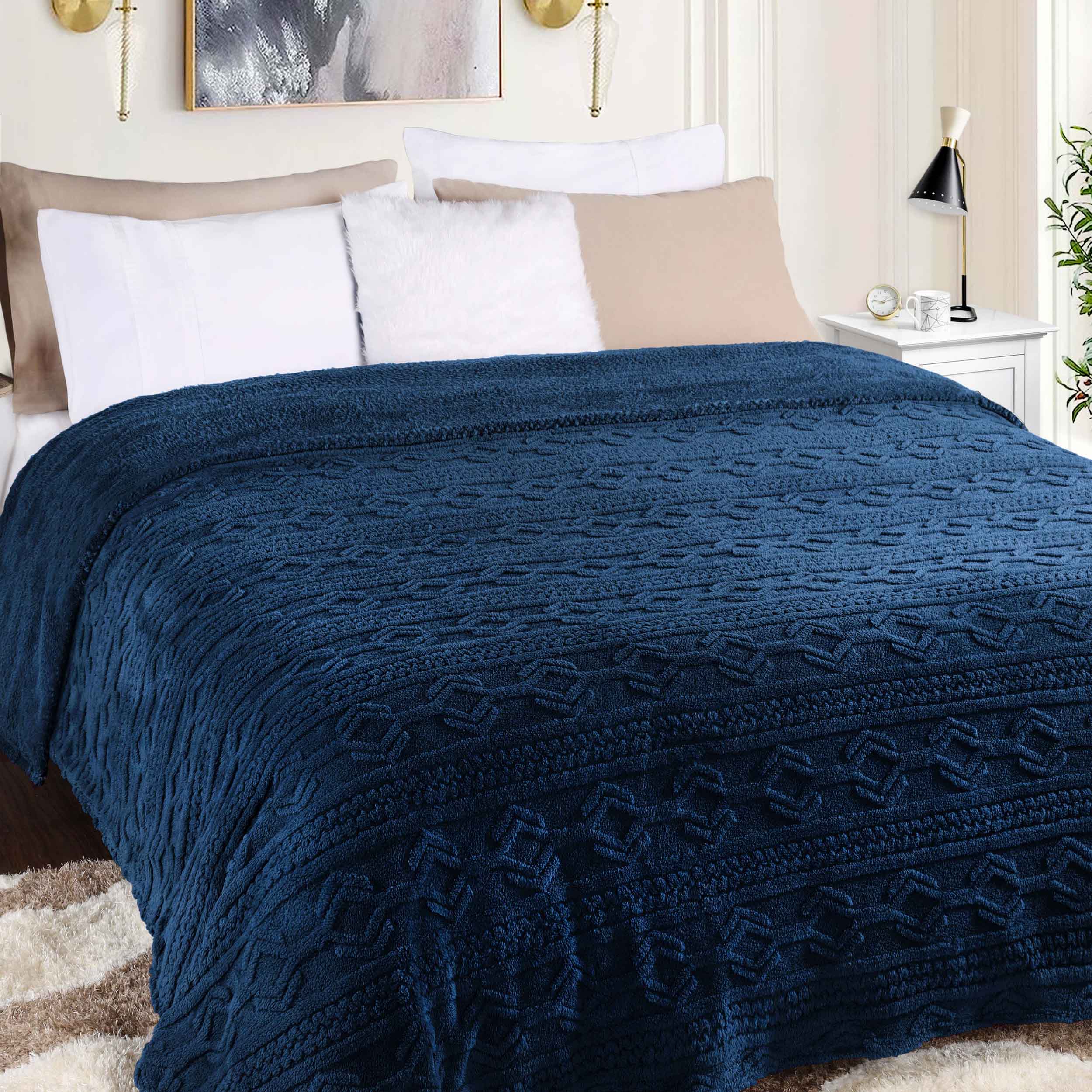 Arctic Boho Jacquard Plush Fleece Blanket - Ultra Soft & Warm Winter Throw for Couch, Bed, Sofa - Perfect for Home Decor, Cozy Nights & Gift Giving