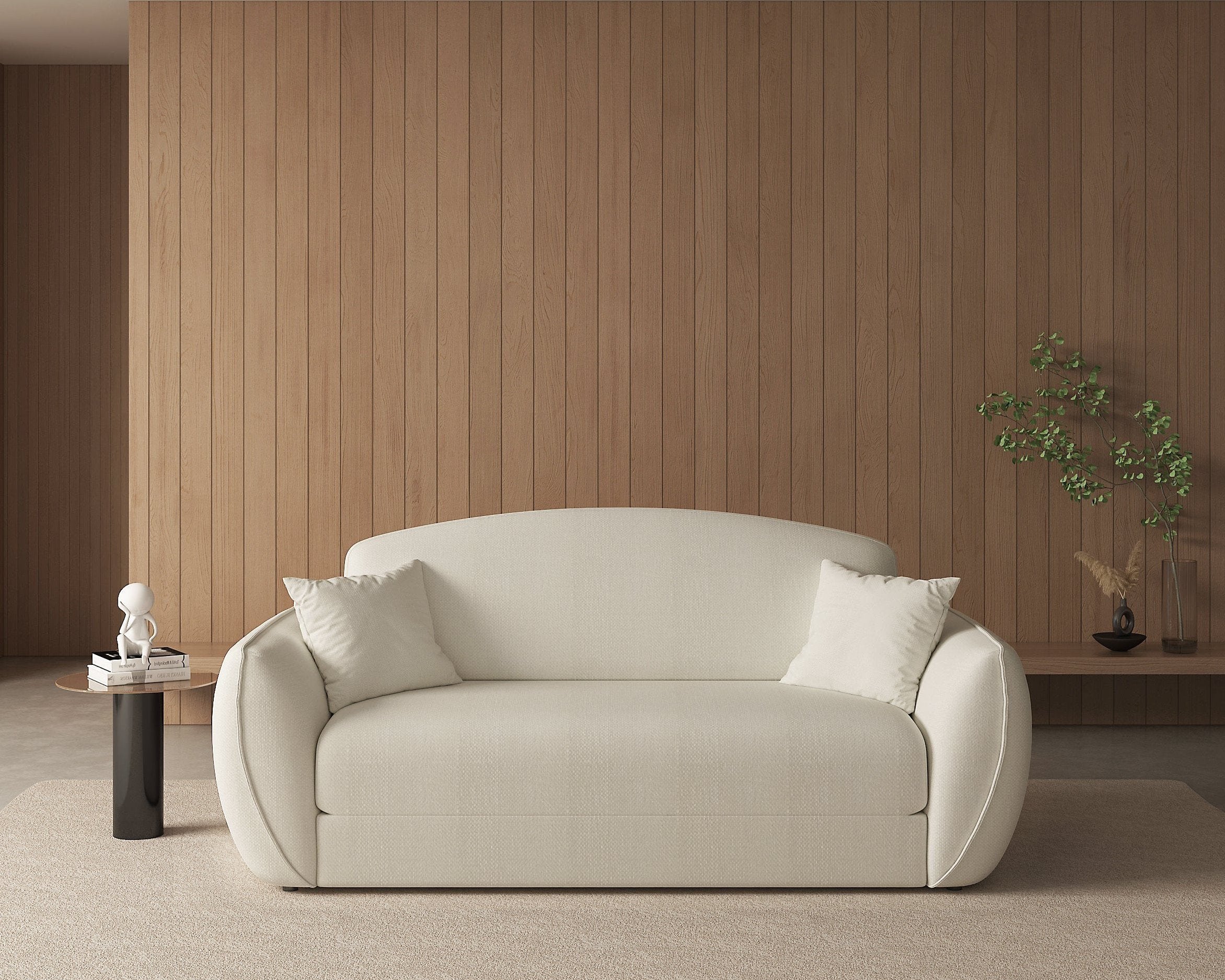 Hyam Sofa Bed - Velora Mylk Convertible Sleeper Sofa for Small Spaces | Comfortable Modern Futon for Living Room, Guest Room & Studio Apartments