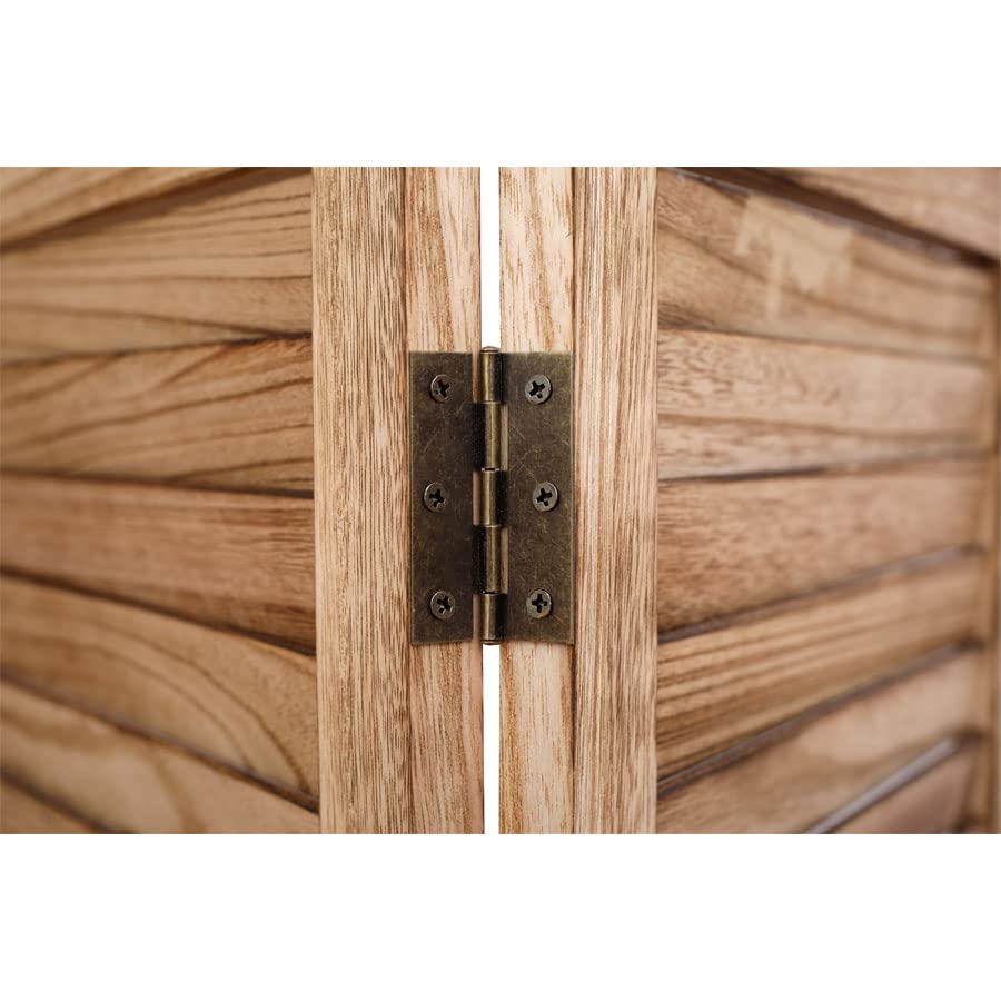 Rustic Wood Room Divider - 3 Panel Decorative Screen for Home & Office