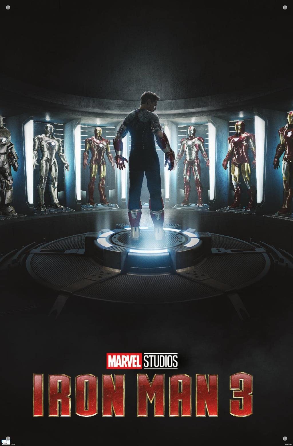 Marvel Iron Man 3 Armor One Sheet Wall Poster with Pushpins - Premium Superhero Movie Decor for Bedroom, Office & Game Room