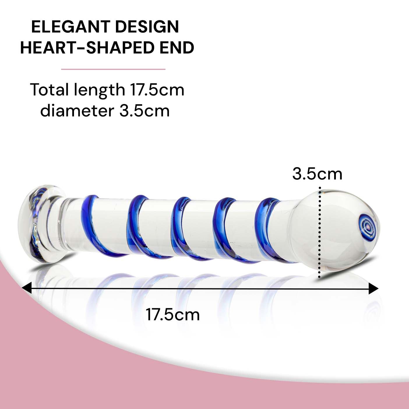 17.5cm Glass Anal Plug with 3.5cm Diameter & Spiral Design - Easy to Clean Beginner Anal Toy for Women & Men - Perfect for Solo Play, Couples & Sensual Exploration