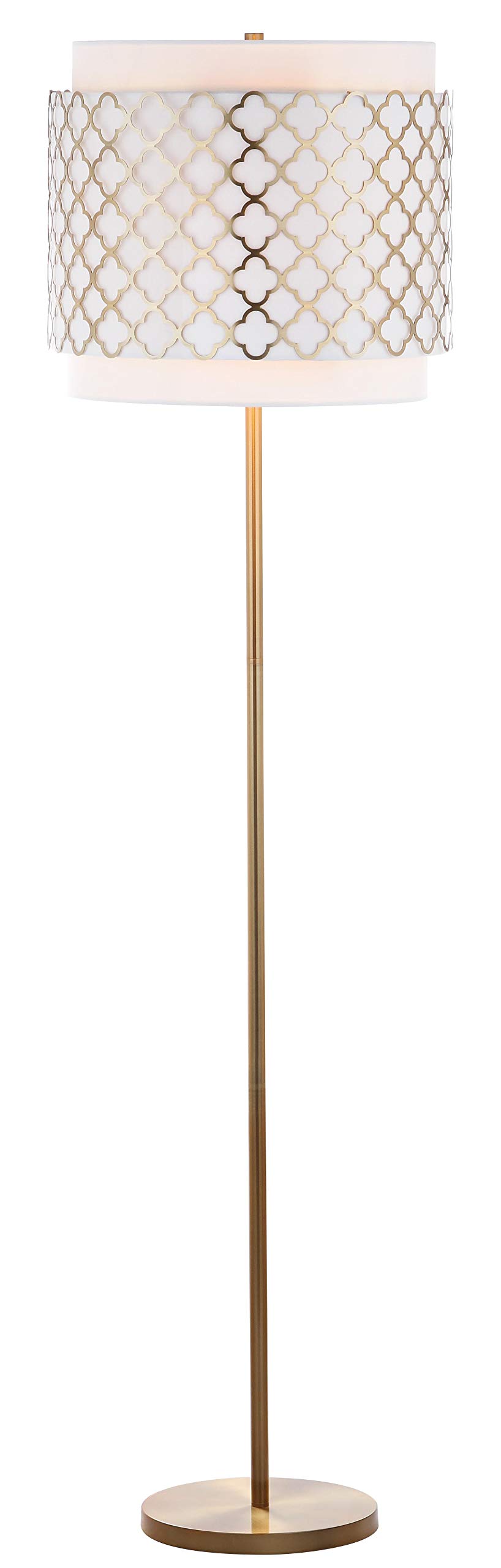 SAFAVIEH Priscilla 62-inch Modern Farmhouse Floor Lamp with LED Bulb - Gold Contemporary Standing Light for Living Room, Bedroom & Home Office - Perfect for Reading, Accent Lighting and Home Decor