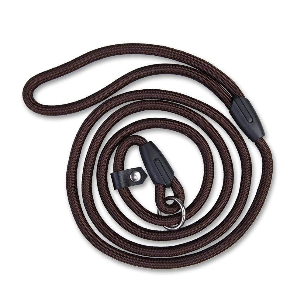 **Premium Adjustable Nylon Dog Leash for Training - Strong & Durable Pet Lead with Comfortable Handle - Coffee Color - Perfect for Walking, Running, and Outdoor Adventures**