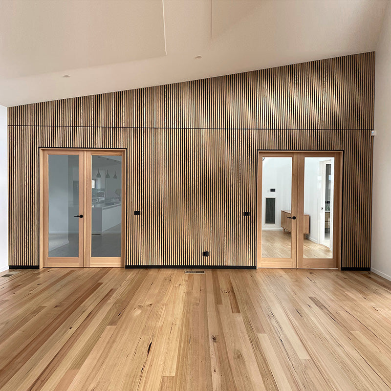 WOODFLEX Flexible Acoustic Wood Slat Wall Panel - Oak Veneer 2700mm x 600mm | Soundproofing & Decorative Wall Treatment for Home Theater, Office, and Studio