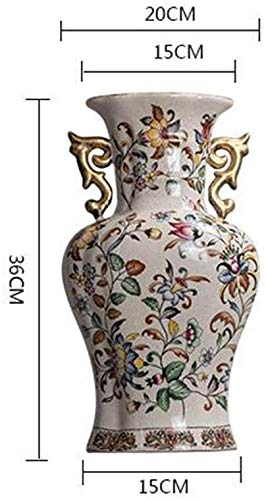 Golden Ceramic Vase Ceiling Decoration - 36X20cm Elegant Home & Living Room Decor for Flowers & Crafts | Perfect for Model Rooms, Wedding Decor, and Luxury Interior Design by WHLONG