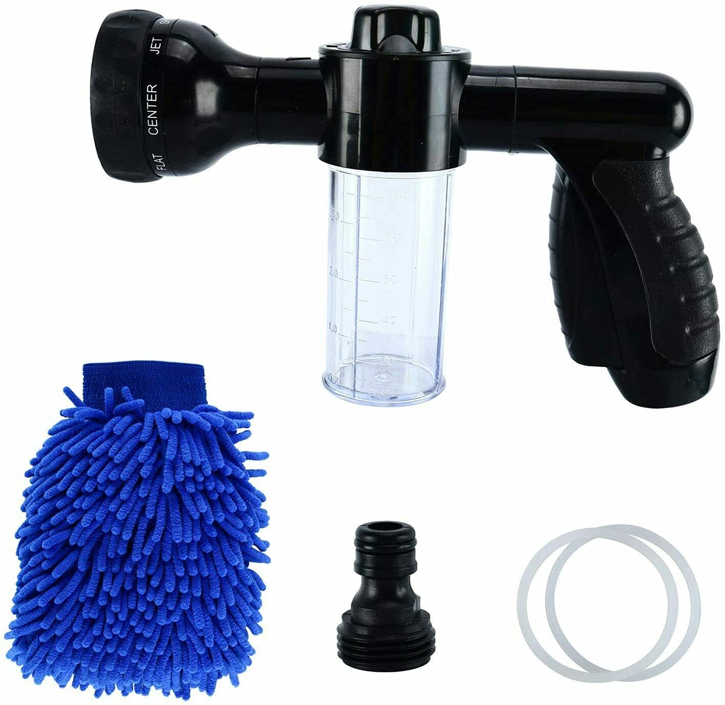 High-Pressure Foam Gun Nozzle Sprayer - Heavy Duty Car Wash, Pet Bath & Cleaning Tool with Adjustable Soap Water Hose for Driveway, Garage & Outdoor Use