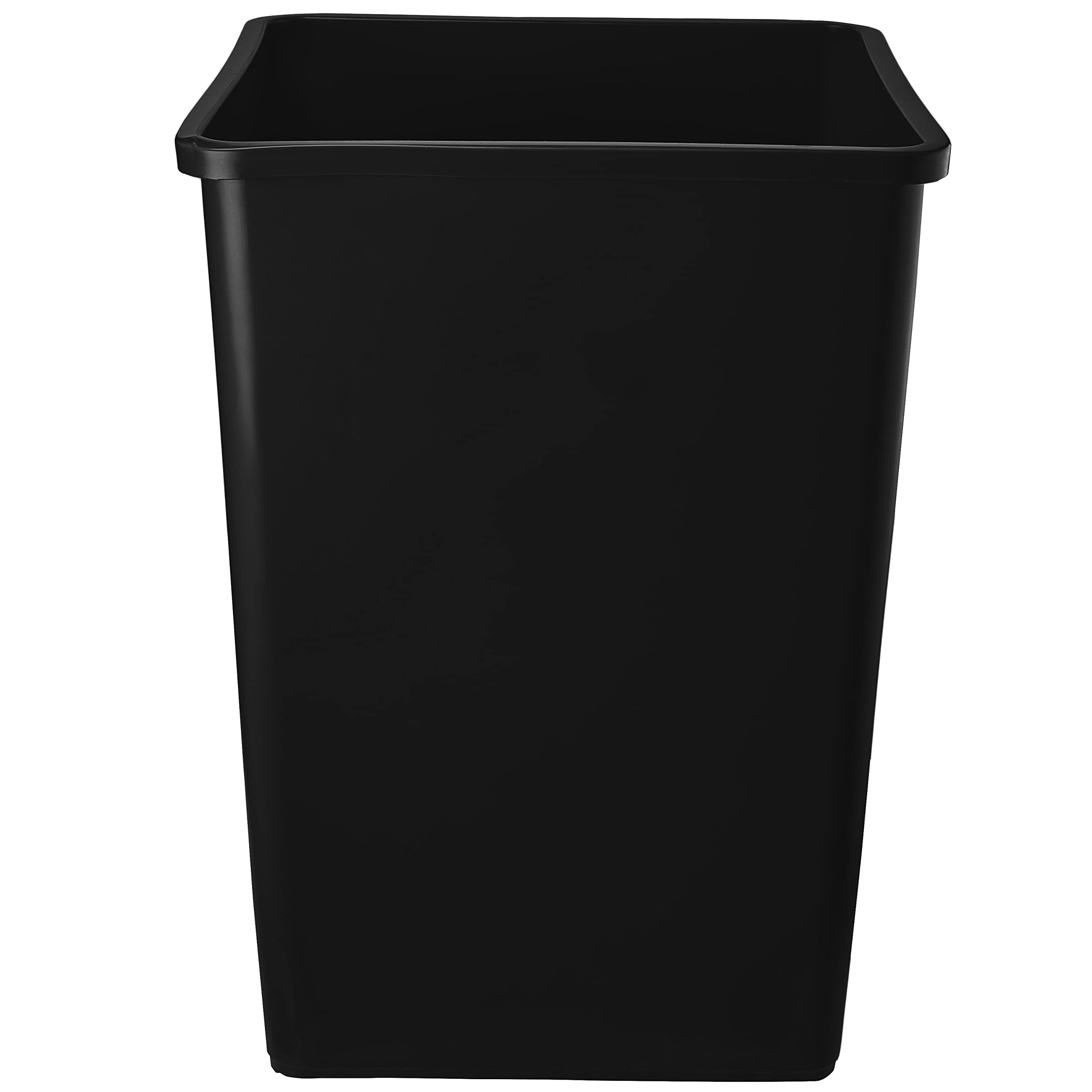 PRO&Family 140 Qt. (35 Gallon / 132 Liter) Heavy-Duty Black Square Trash Can - Kitchen Garbage Bin, Waste Basket, Recycling Container for Home, Office & Outdoor Use