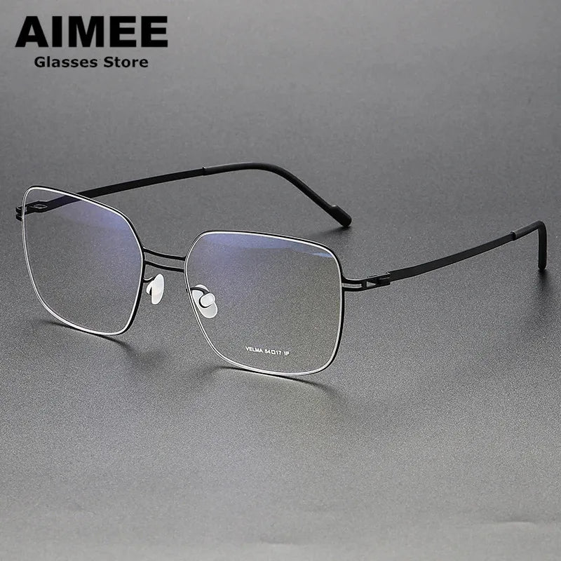 Aimee Women's Full Rim Square Double Bridge Stainless Steel Eyeglasses Frame 22511 - Stylish & Durable for Work, Reading & Fashion