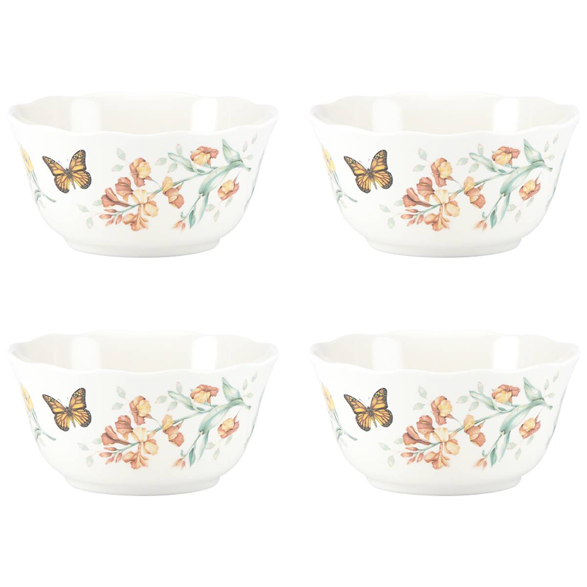 Butterfly Meadow Melamine All Purpose Bowls Set of 4 - Durable & Lightweight Dishware for Everyday Use, Picnics, and Outdoor Dining