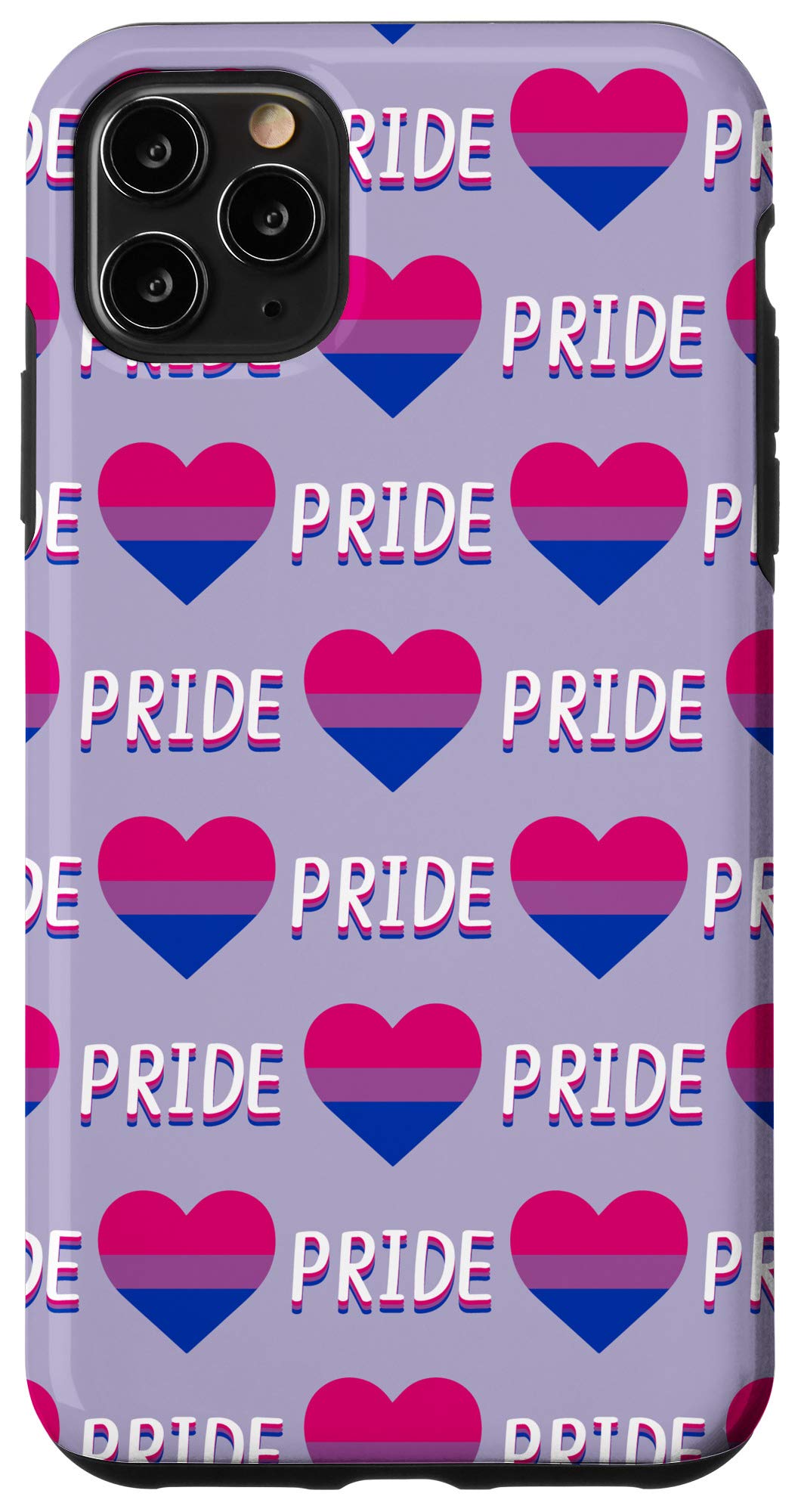 iPhone 11 Pro Max Case - Bisexual Pride Heart Design, LGBTQ Supportive Phone Cover - Perfect for Pride Month, Bisexual Awareness Day & LGBTQ Ally Gifts