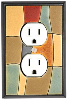All Fired Up Ceramic Switch Plate Cover - Decorative Electrical Outlet Cover with Unique Fragment Design #CO154 - Perfect for Home Decor & Kitchen Renovation