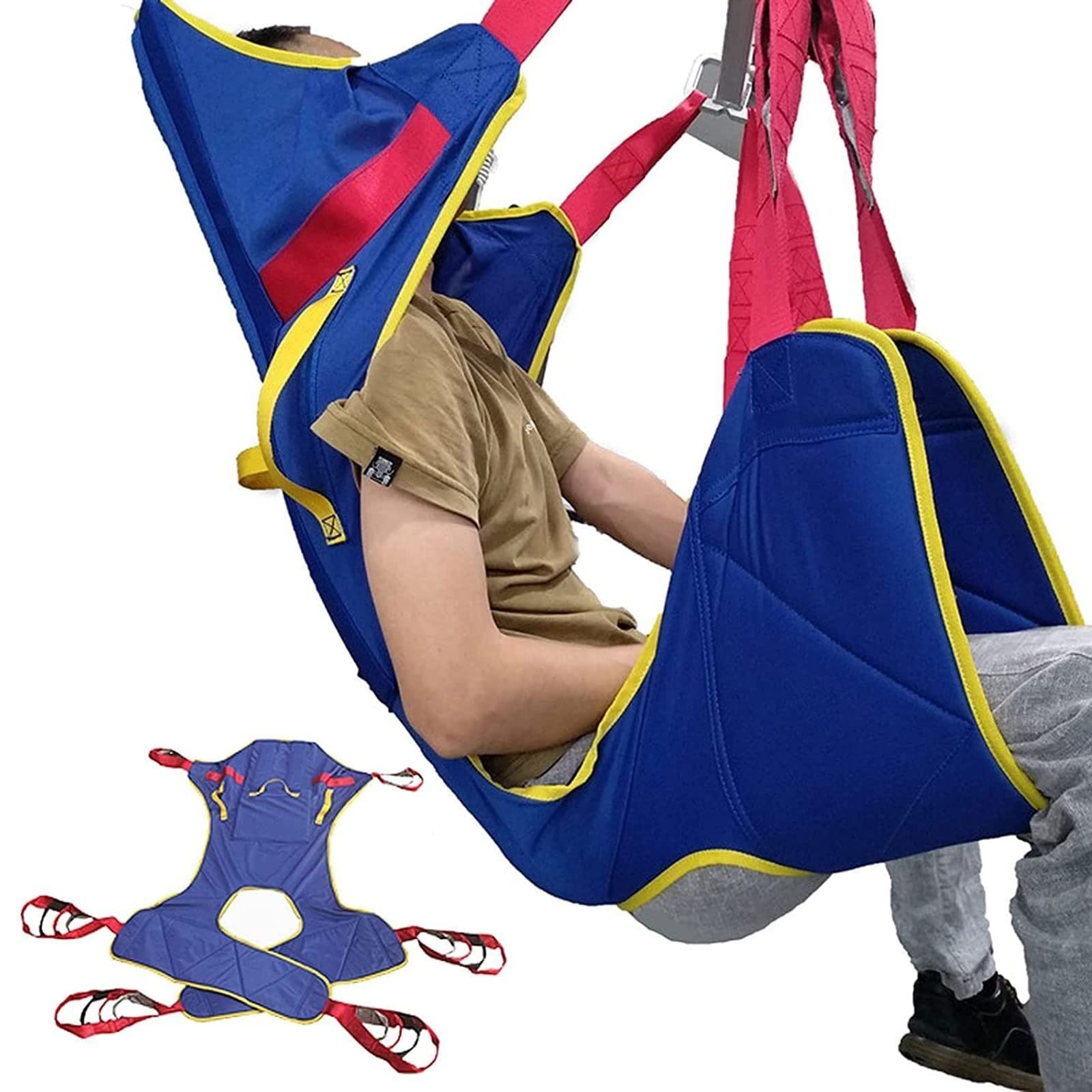**Deluxe Padded Patient Lift Sling with Head Support & Divided Leg - Heavy Duty Shower & Toileting Sling for Elderly & Disabled (Medium) - Ideal for Safe Transfers, Bathing & Mobility Assistance**