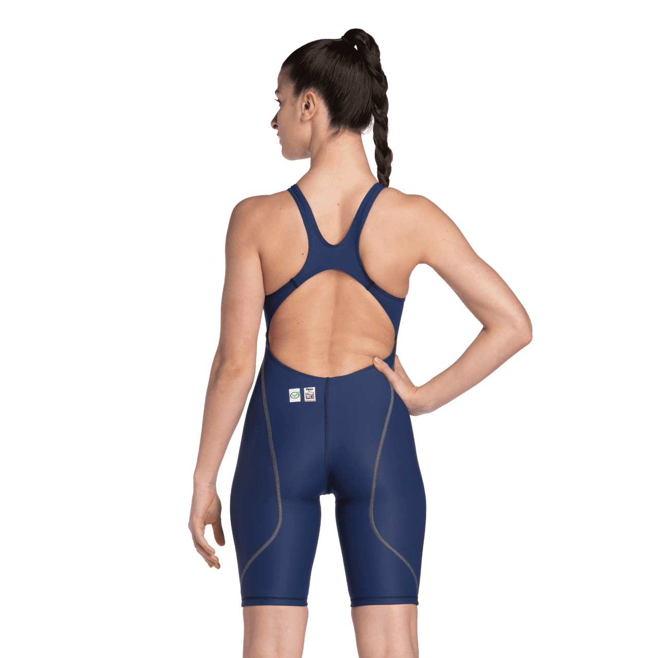 Arena Powerskin ST NEXT Women's Open Back Kneeskin Swimsuit - Navy Blue Competition Swimwear for Training & Racing