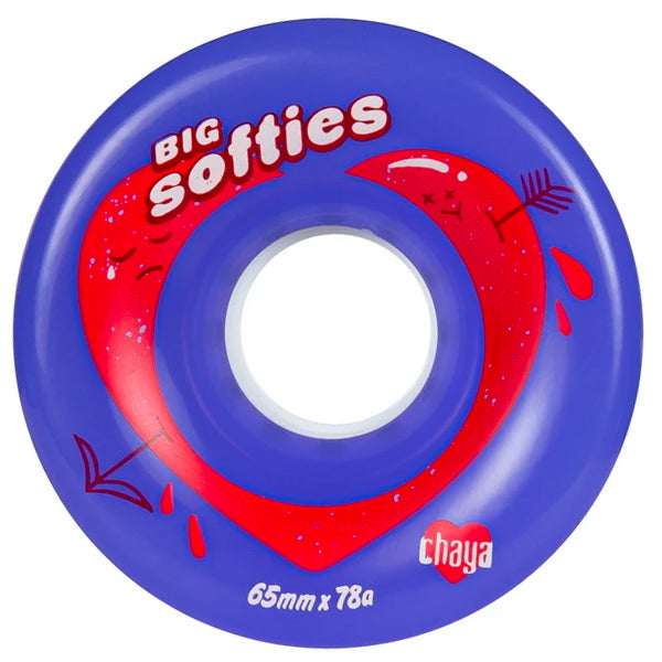 Chaya Big Softie 65mm Skateboard Wheels - 4 Pack Set for Smooth Cruising & Street Skating