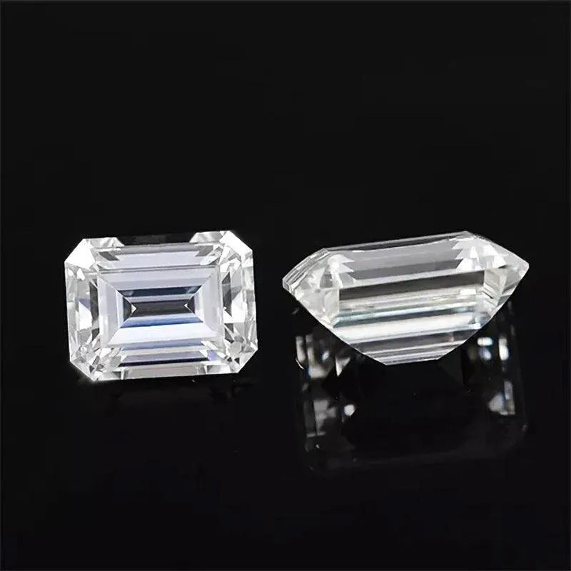Super White Emerald Cut Moissanite Loose Stone - D Color VVS1 Lab-Grown Certified Champagne Moissanite Diamond for Engagement Rings & Fine Jewelry Making