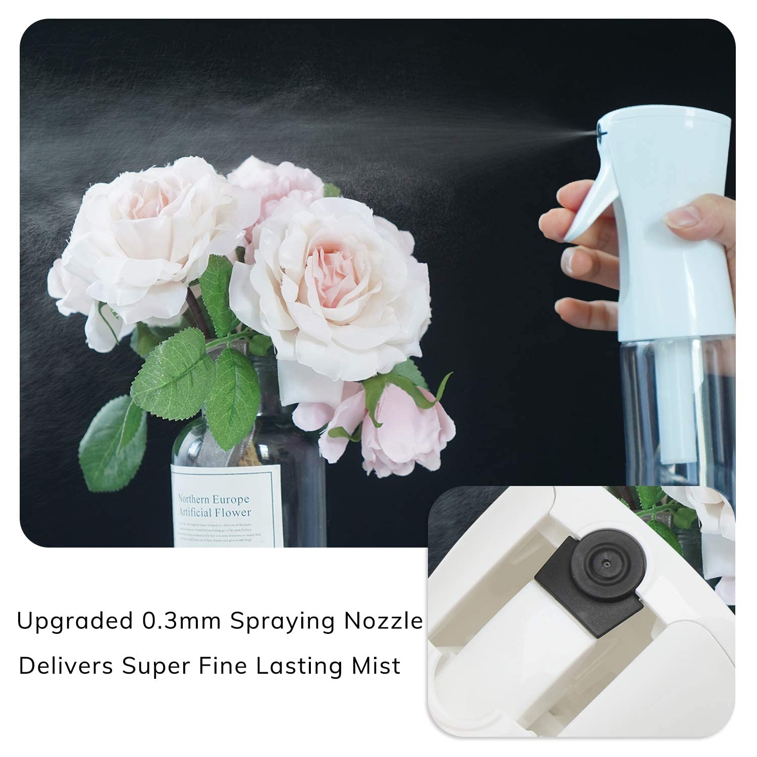 Original Mart Hair Mist Spray Bottle - 300ML Salon Water Spray Bottle for Taming Hair, Hairstyling & Disinfectant | Perfect for Morning Hair Care, Salon Use & Home Disinfection