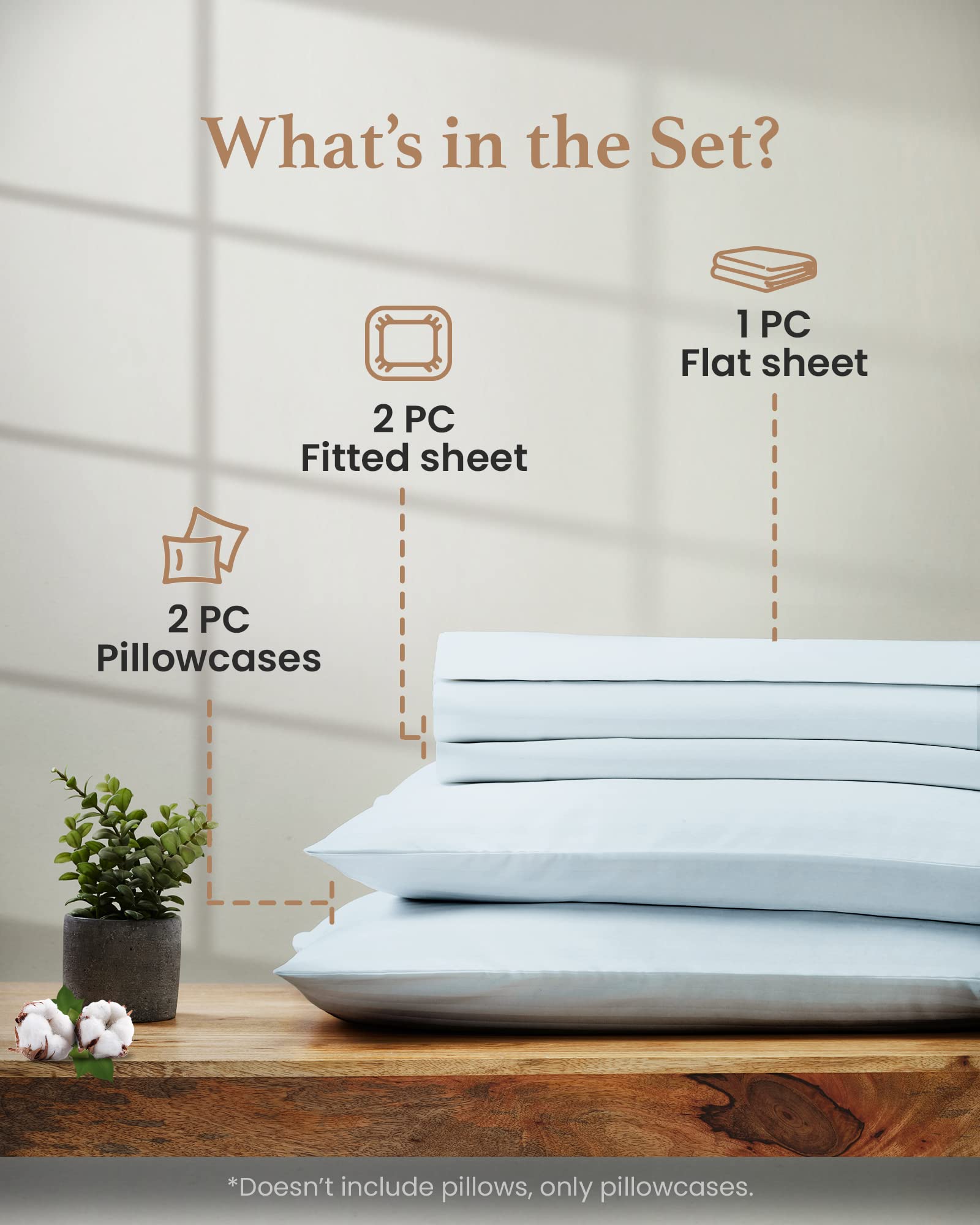 Luxury 1000 TC Egyptian Cotton Split King Sheets Set - 5 Piece 100% Cotton Sateen Bedding with 16