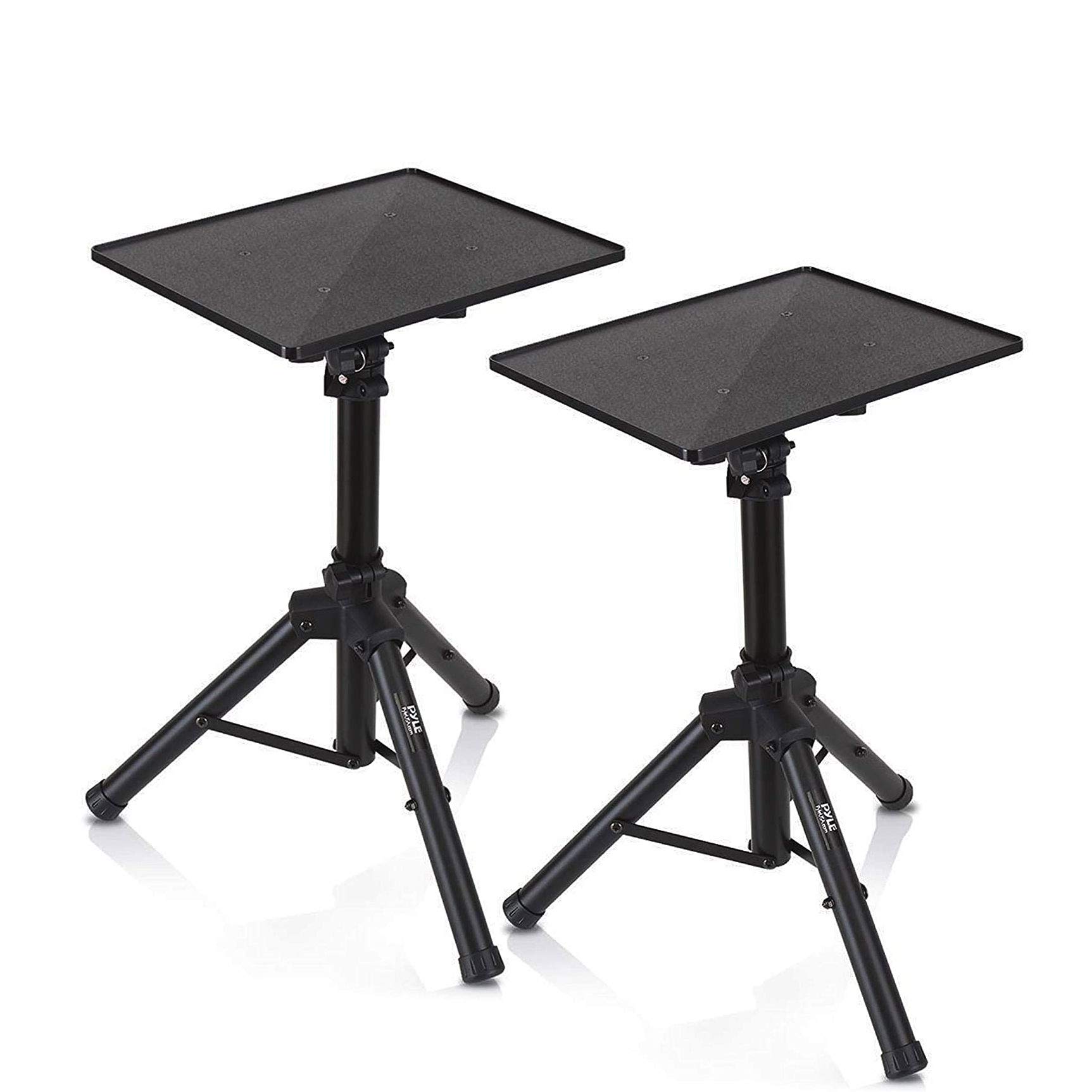 Pyle PLPTS4X2 Adjustable Laptop Projector Tripod Stand - 2 Pack Heavy Duty Computer & DJ Equipment Holder with 20