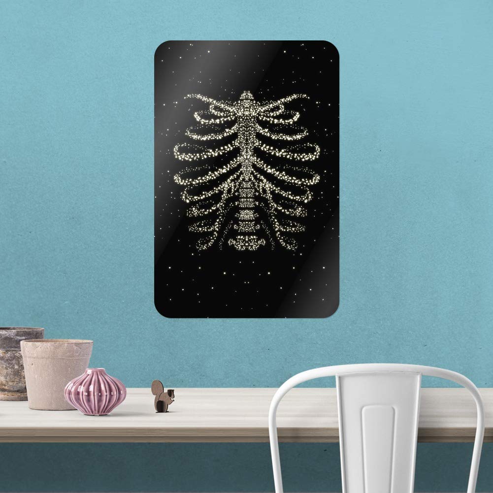 GRAPHICS & MORE Rib Cage Skeleton Bones Stars Galaxy Wall Art - Gothic Home Decor, Office Sign for Halloween, Horror Theme Party & Dark Aesthetic Room
