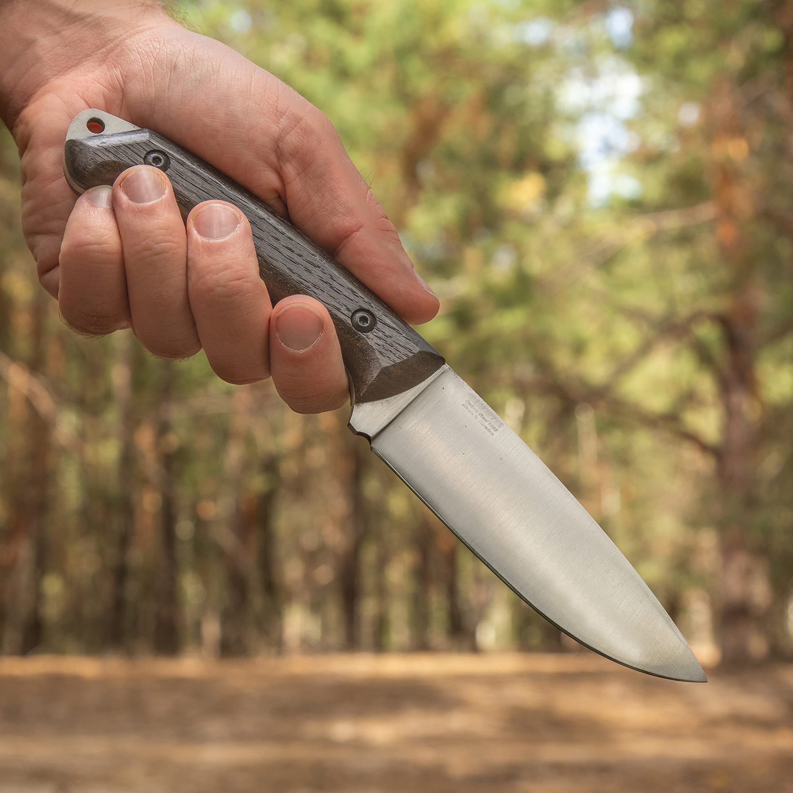 BPS Knives Savage - Full Tang Bushcraft Knife with Carbon Steel Blade & Leather Sheath - Outdoor Survival Tactical Knife for Camping, Hunting, Hiking - Durable Utility Knife for Wilderness Adventures