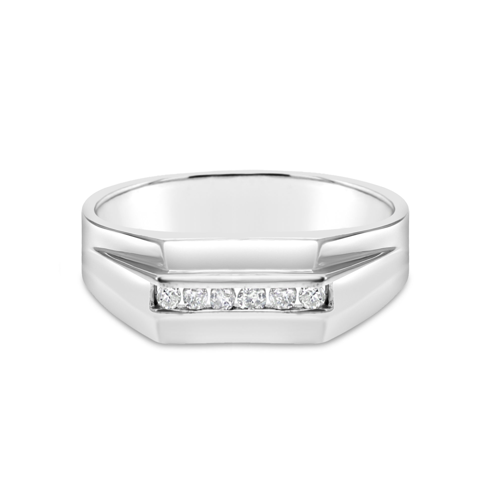 14K White Gold Men's Diamond Wedding Band - 0.23cttw Classic Solitaire Ring for Engagement, Anniversary & Special Occasions