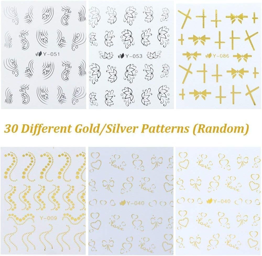 B INIK Nail Art Stickers - 4 Stripes Nail Decals for DIY Manicure | Perfect for Home Nail Design, Salon Use & Party Nail Art Accessories
