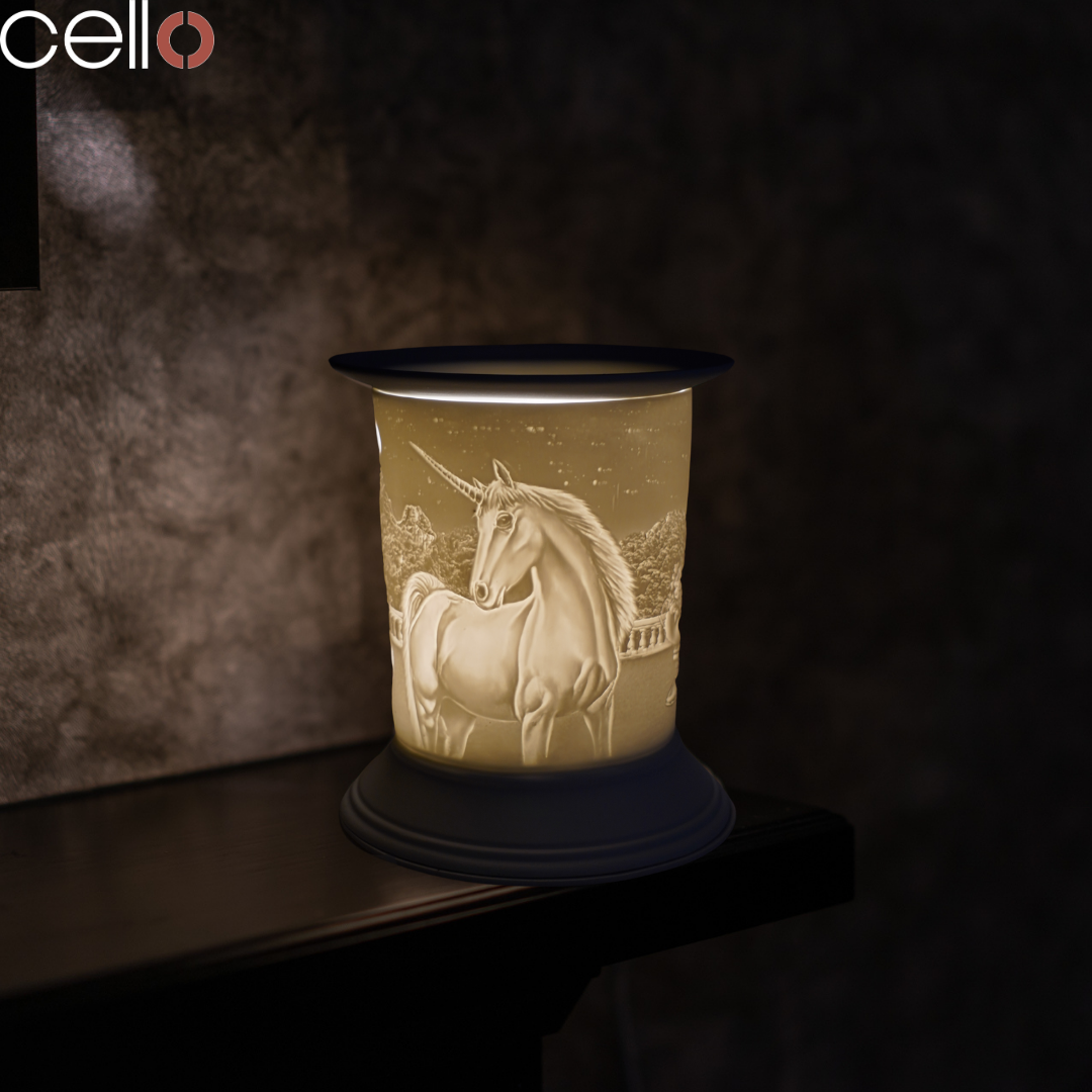 Electric Wax Warmer for Home - Porcelain Unicorn Candle Wax Melter with Straight Design, Perfect for Aromatherapy, Relaxation, and Creating a Cozy Atmosphere in Bedroom, Living Room, or Office
