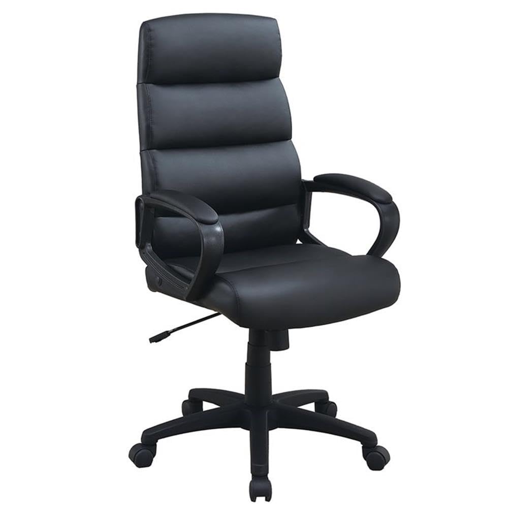 Poundex Smithwell Ergonomic Office Chair - Black Mesh Back & Padded Seat - Adjustable Height & Swivel - Perfect for Home Office, Gaming & Workspace