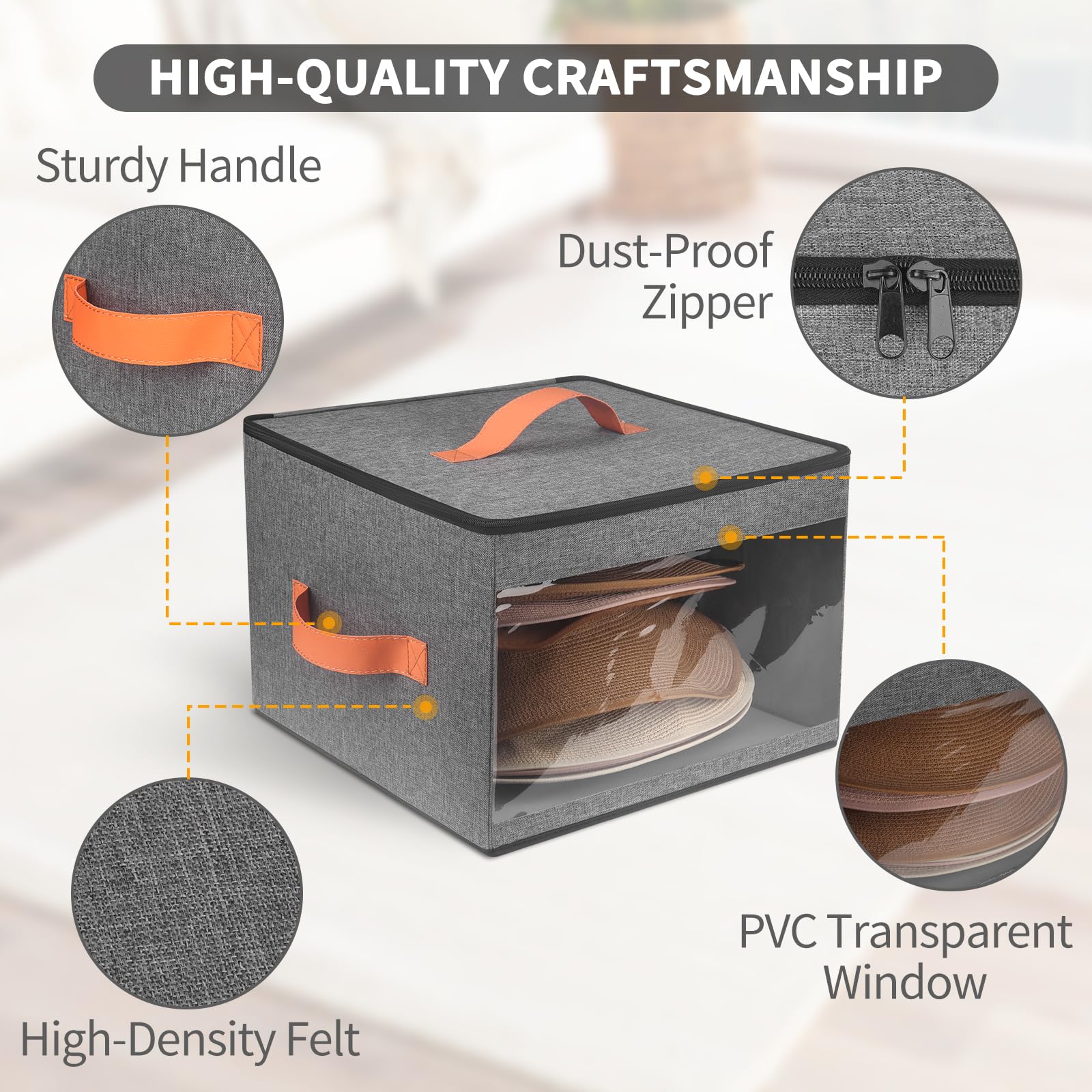 Premium Hat Storage Box for Women & Men - Dustproof Closet Organizer with Lid, Travel Hat Carrier Case for Cowboy Hats, Fedoras & Caps | Perfect for Home Closet Organization & Travel Accessories