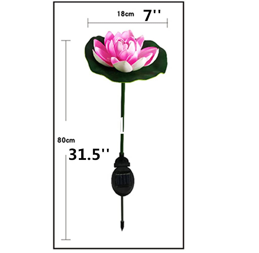 4 Pack Solar Garden Lights - Upgraded Solar Lotus Flower Outdoor Lights for Garden, Patio, Yard Decoration | Waterproof & Larger Solar Panel | Perfect for Pathway, Lawn, Backyard Lighting (Pink)