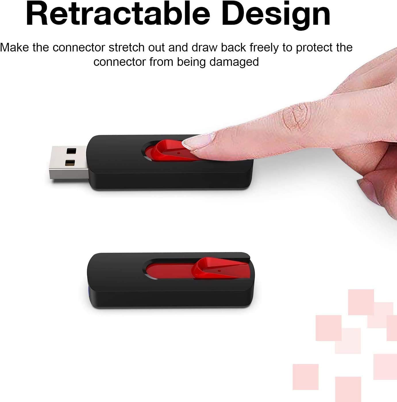 Vansuny 64GB USB Flash Drive 5-Pack - Retractable USB 2.0 Memory Stick for Data Storage & File Transfer (5 Colors)