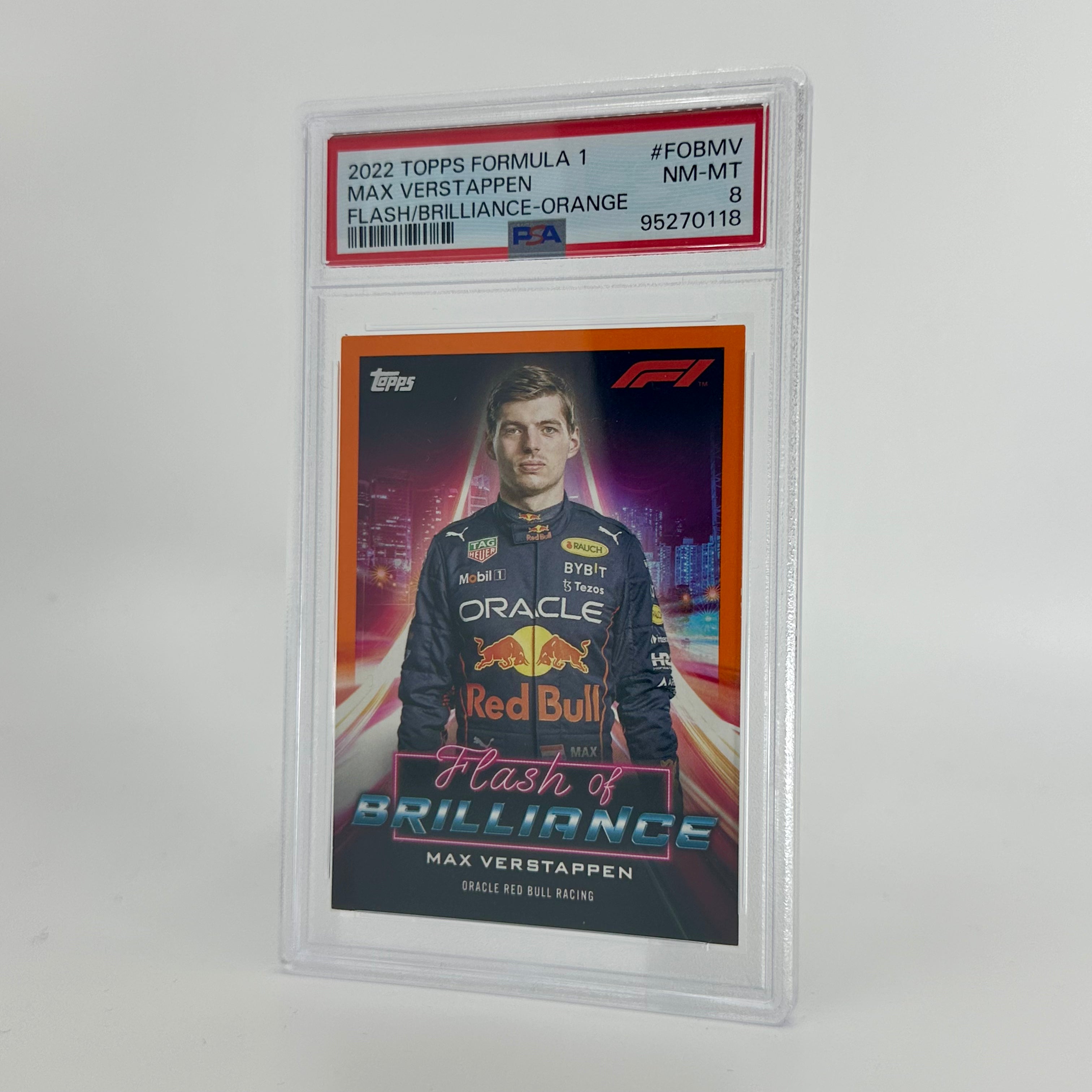PSA 8 Graded 2005 Max Verstappen #FOBMV Flash Of Brilliance Orange Racing Card - Perfect for F1 Collectors & Racing Memorabilia Displays