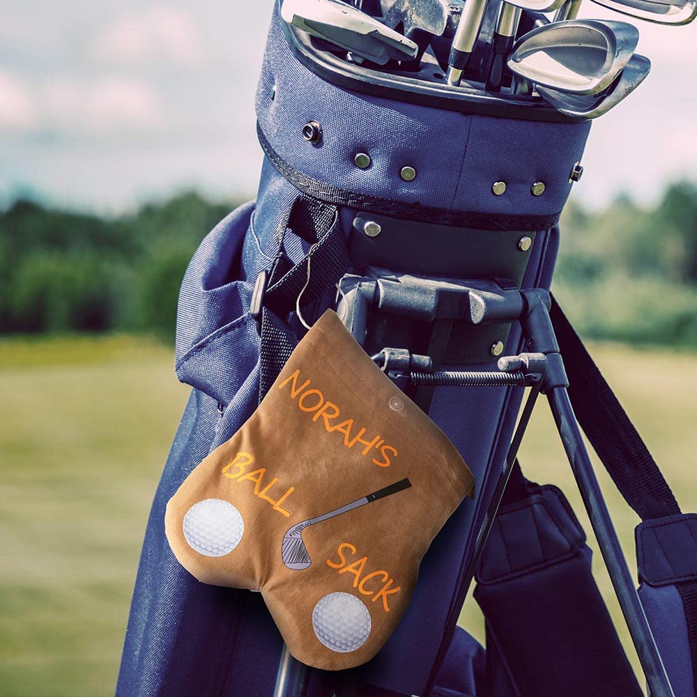 Custom Personalized Golf Bag Pouch - Portable Flannel Golf Holder & Storage Bag for Men - Ideal Gift for Father, Husband & Golf Lovers - Perfect for Golf Courses, Driving Ranges & Travel Accessories